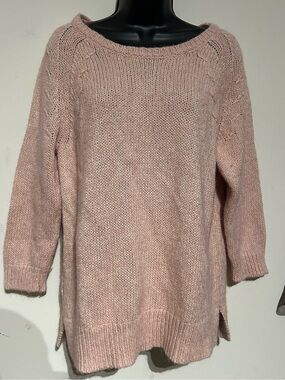 Ann Taylor Blush Pink Scoop Neck Knit Sweater